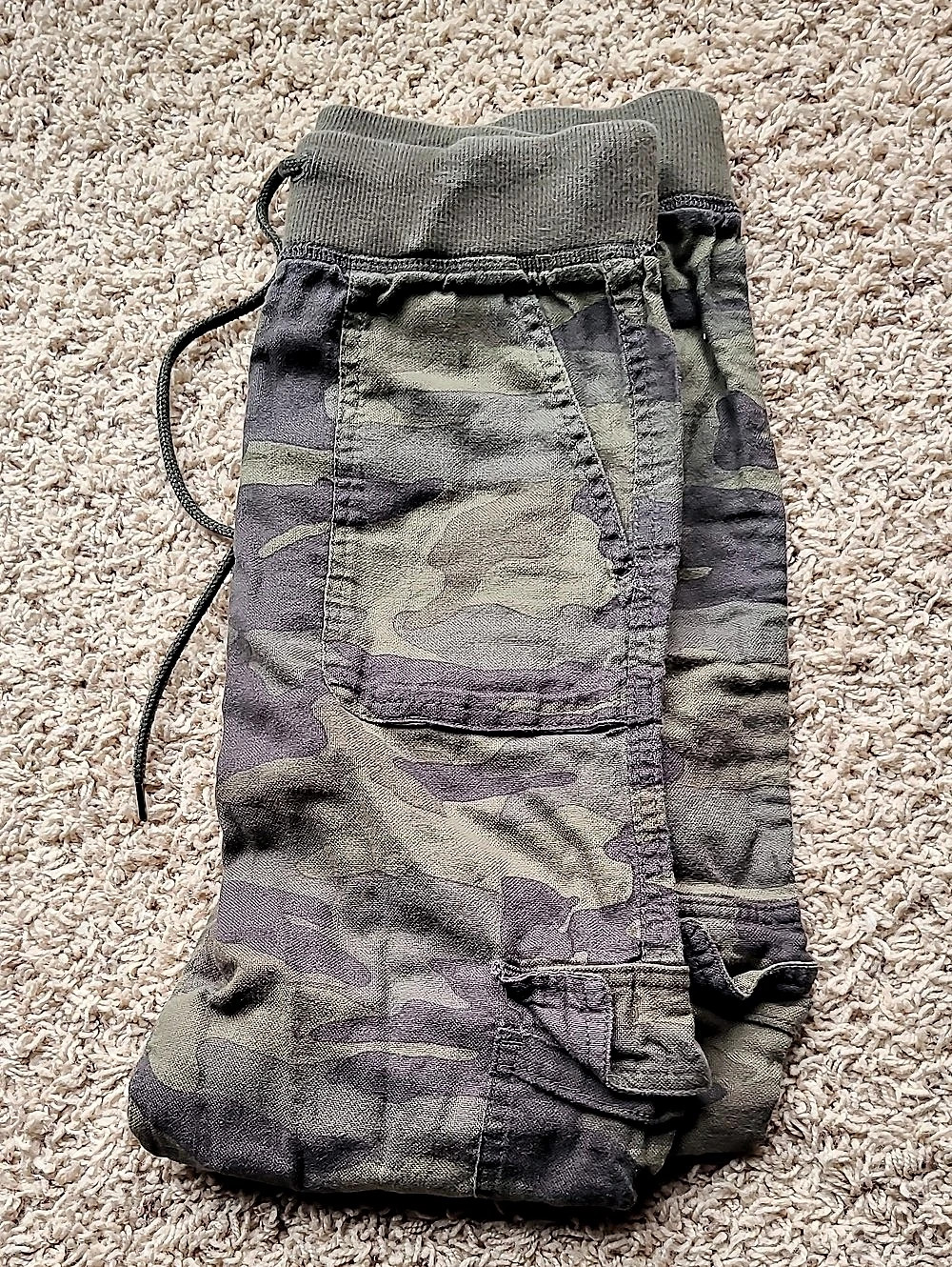 Garage Camouflage Cargo Joggers Camo Green & Gray XS